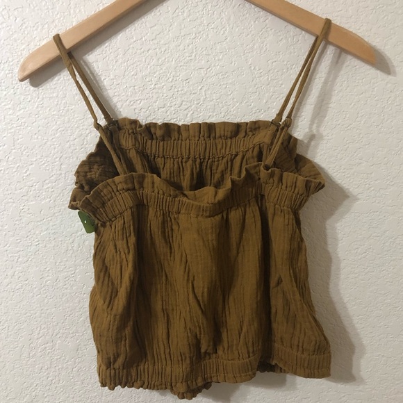 Anthropologie April Gauzy Cotton Tank in Gold - Size X Small - Picture 4 of 7